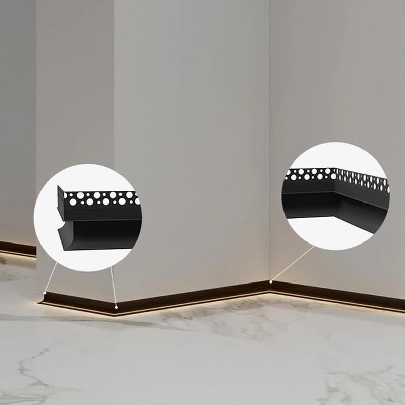Besseto 2Pair/4PCS Baseboard LED Aluminum Channel Outer Corner, L-Shape Angle
