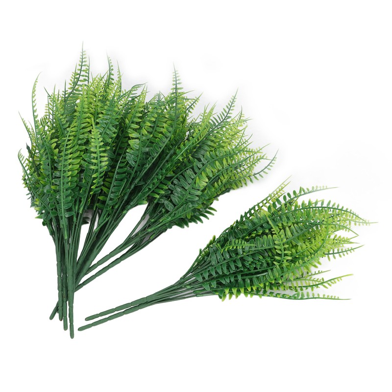 12pcs Artificial Plants Greenery Simulation Plants Fern Wort Fake Grass