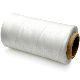 Flat Waxed Thread for Leather Sewing Wax String Polyester Cord Craft Stitching Bag Bookbinding Sail Bracelet Braid Jewelry DIY (1.2mm 300D, White)