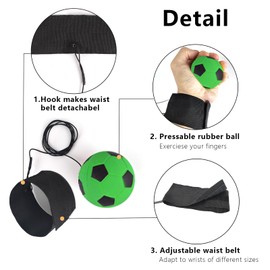 Jastown Pack of 4 Springball with Cord, Ball with Cord, Wrist Ball, Ball on Cord, Balls on Elastic Rope, Wrist Return Ball on a Cord Rebound Ball, Wrist Rebound Balls