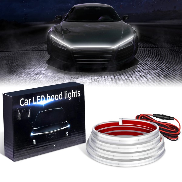 MICTUNING Waterproof 71" Dynamic Car LED Hood Light Daytime Running