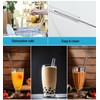 12 x Glass Straws Long – Glass Drinking Straws Glass