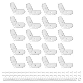 Alriedy Regalsys Angle Connectors Pack of 20 Transparent Acrylic Glass Furniture Angle 90 Degree Right Angle Bracket for Shelves Furniture Chairs Tables Perfect Mounting Angle for Transparent