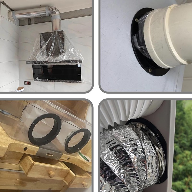 Plumbing Flange Duct Fitting Vent 75mm Set of 2 Pipe