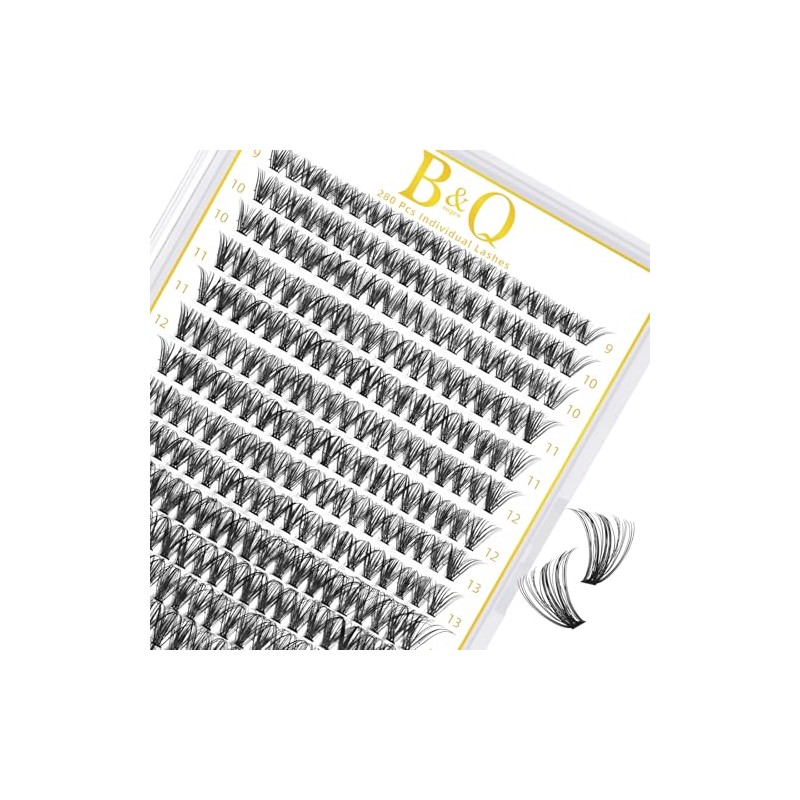 B&Q Pestañas Postizas en Racimos 280PCS Set de Extensiones de