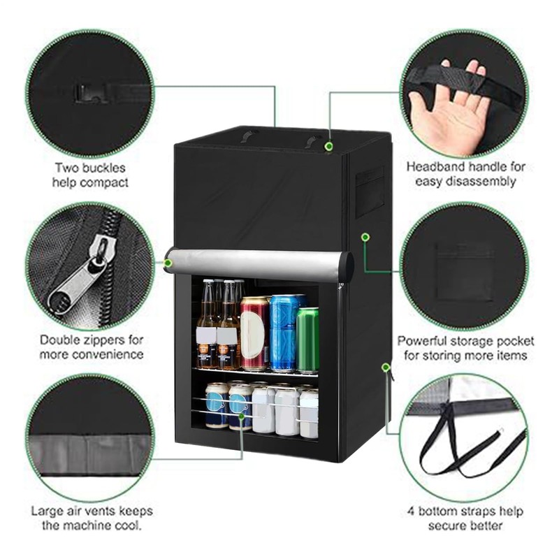 Outdoor Refrigerator Cover,Freezers Refrigerator Protective Cover | Magnetic Closure UV