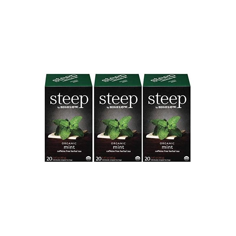 steep Organic Mint Caffeine Free Herbal 20 Count Box (Pack