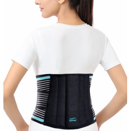 TYNOR Back Brace for Lower Back Pain - Back Support Belt for Women & Men - Breathable Design With Lumbar Support Pad - Lumbo Sacral Belt for Lower Back Pain - Black, Large, 1 Unit