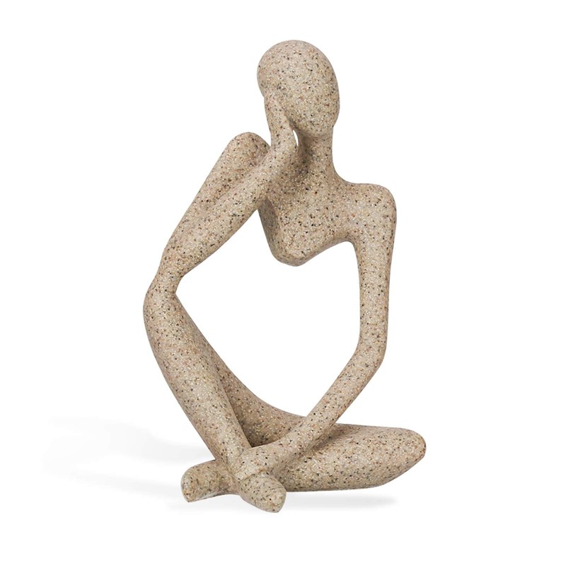Heatunk Sandstone Resin Thinker Style Abstract Sculpture Statue - Collectible