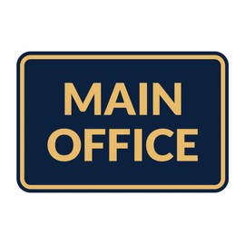 Signs ByLITA Classic Framed Main Office Sign (Navy Blue/Gold) - Large