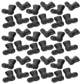 Homoyoyo 100pcs Miniature Santa Claus Boots, Doll Plastic Rain Shoes Dollhouse Christmas Shoes Models for DIY Craft Project Christmas Table Centerpiece Holiday Ornaments Black