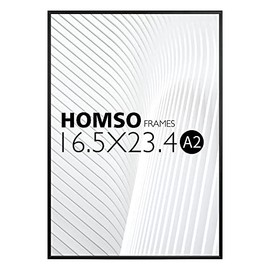 Homso A2 Poster Frame, 16.5x23.4 in Black Thin Metal edge Frames with High Definition Acrylic for Wall Mounting Horizontally and Verticall