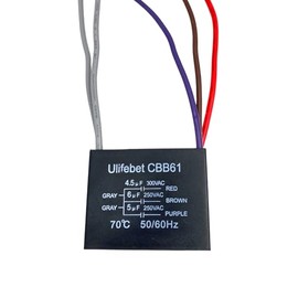 Capacitor triple CBB61 para ventilador con 5 cables a 250V 4.5uF + 5uF + 6uF condensador de techo
