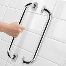 2 PCS Barra de Seguridad para Baño, 30cm Pasamano Acero Inoxidable, Barra de Agarre de Ducha para Discapacitados, Mayor, Mujer Embarazada，Barra de Agarre para Bañera o Ducha