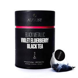 August Uncommon tea Black Metallic - Violet Elderberry Black Tea (15 Tea Bags)