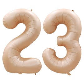 GOER Number 23 Balloons for 23rd Birthday Party Decorations,42 Inch Jumbo Foil Helium 32 Balloons for 32nd Birthday Party Decoration (Caramel)