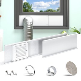 Daisypower Dryer Vent Window Kit,4" Adjustable Window Vent Kit with Outdoor Dryer Vent Cover