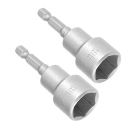 TOP-VIGOR 2Pcs 17mm Nut Setter Driver Drill Bit Set, 1/4 inch Hex Shank Quick Change, 65mm Length Metric Nut Driver Set for Woodworking, Auto Repairing, Machine Maintenance, Furnitures