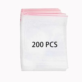Wis-Life Multi Sizes Sealing Bags, Clear Plastic Bags, Resealable Storage Pouches, Multi Sizes for Kitchen Storage, Office Stationery Storage ,Jewellery Packaging (b6*9cm,200pcs)