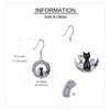 3 Cats Earrings Crystal Celtic Moon Cat 925 Sterling Silver