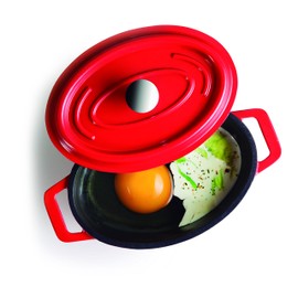 Stewing Pot Oval Size 0.25 L Red