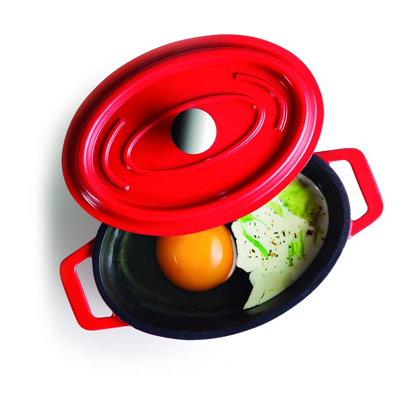 Stewing Pot Oval Size 0.25 L Red