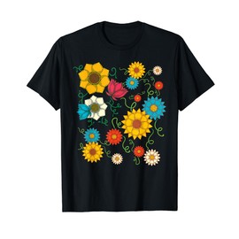 Beautiful Wildflowers Colorful Garden Flower Botanical T-Shirt