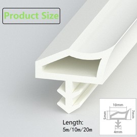 Door Frame Seal for Sound Insulation, Door Seal White Wooden Frame, Draught Excluder and Door Seals, 10 m Window Seal, Door Seal, Draught Excluder for Room Door for Sealing Doors