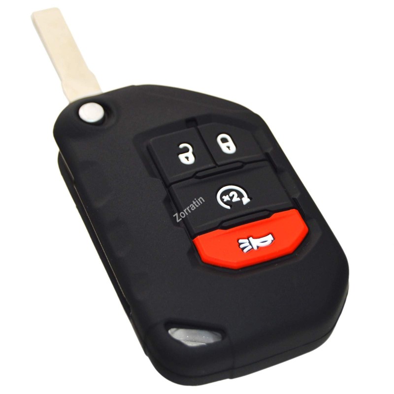 Silicone Remote Key Fob Case Covers Protectors for Jeep Wrangler