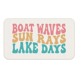 Udinaz 292-HZDM Lake Life Boat Waves Door Mat, 30X18