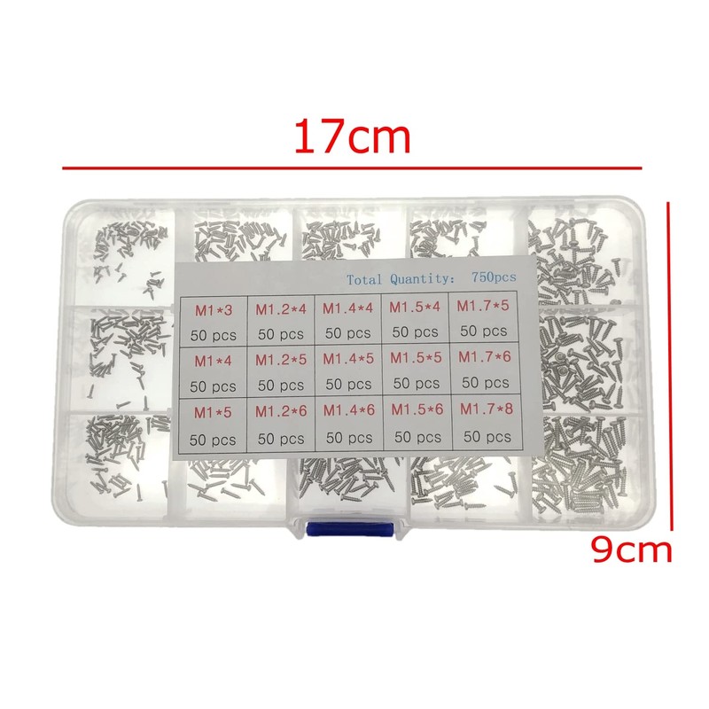 JZK 750pcs Flat Head Self Tapping Screws Assortment Set with