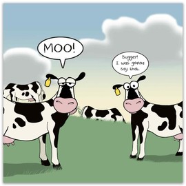 Twizler Funny Card with Jealous Cow - Blank Card - Humour Happy Birthday Card - Fathers Day Card - Mothers Day Card - Teenager Card - Anniversary Card - Congratulations - Get Well Soon