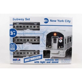 New York City 3 Pc. Battery Operated Train Set with Track ,39" X 25",Silver
