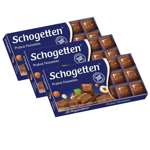 Schogetten German Milk Chocolate with Nugat Filling (Pack of 3)