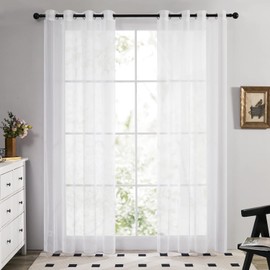 Límite-MX Cortinas Translucidas Equilibrar La Privacidad y La Luz, Cortinas Transparentes para Recamara y Sala, 2 Paneles, 132 x 241 cm, Blanco