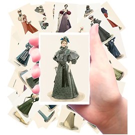 Stickers [24 pcs x 2.5"x3.5" Each] Gorgeous Full Portraits of Well Dressed People from The Victorian Era Old Book Illustrations Vintage FLONZ Ephemera for Craft and Scarpbooking