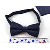 F NODE Men's Bow Tie, Denim Pocket Square with Handkerchief,