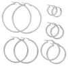 Elicola 5 Pairs Stainless Steel Hypoallergenic Large Hoop Earring Sets