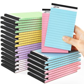 Dynta 36 Pcs 3x5 Note Pads, 45 Sheets Per College Ruled Mini Writing Pads, 80GSM Colored Paper 1620 Sheets, Multicolor Cute Notepads for Gift