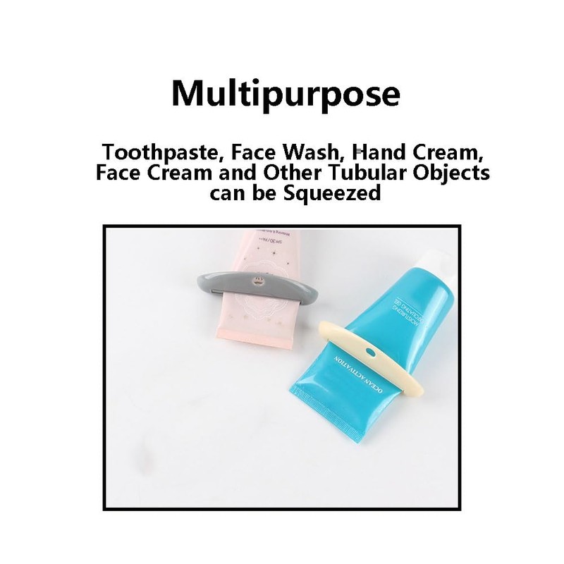 TopHomer 2 Pieces Multi-Function Toothpaste Tube Squeezer Hanging Toothpaste Clips
