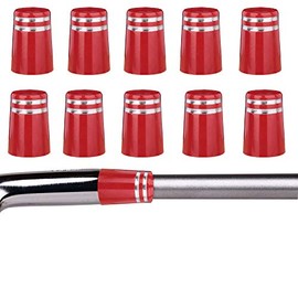 Sword &Shield sports 10pcs Custom Golf Ferrules Size .355 for Taper Tip Iron Wedge (Red)