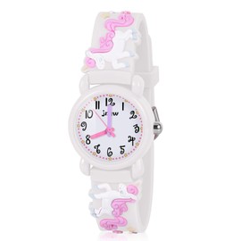 Kids Gift Gifts for 3 4 5 6 Year Old Girls, Unicorn Watch Girls Education Toys 3-8 Best Birthday 3-7 Christmas Xmas 4-8 White