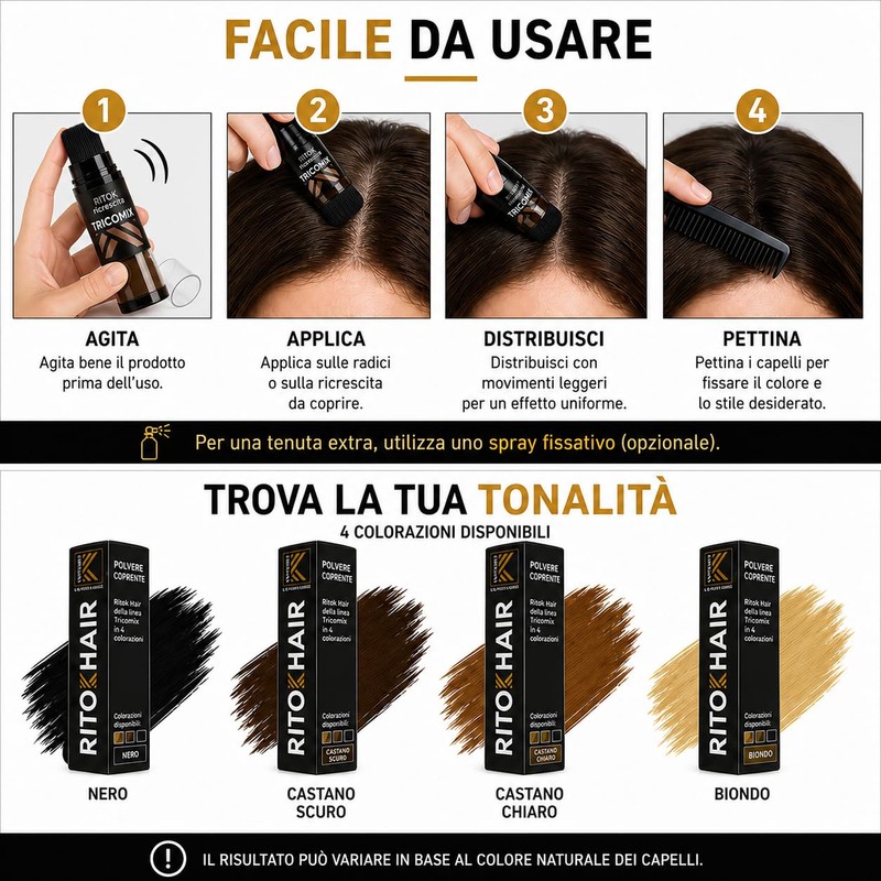 Tricomix Ritok Hair Dark Brown 4 g – Covering Powder