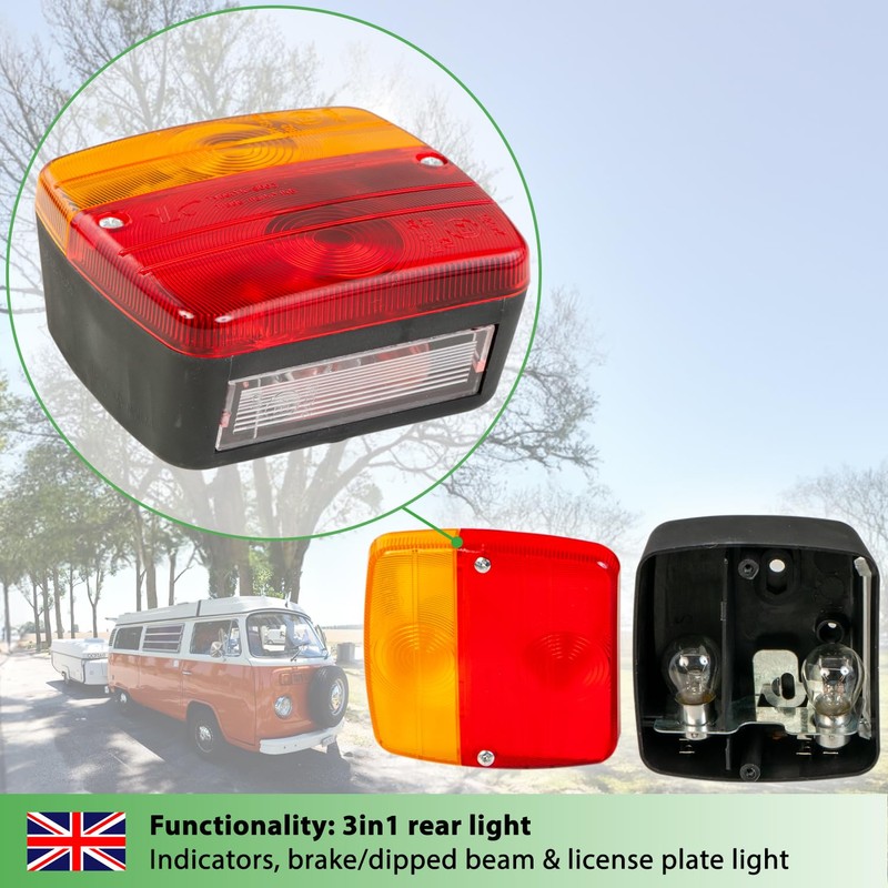 fouraces trailer lights - 2 set, with wiring diagram, tail