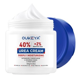 OUKEYA OUKEYA NEW FORMULA Urea Cream 40% Plus 2% Salicylic Acid for Feet Maximum Strength 12.35 oz Dry Cracked Hand Heel Moisturizing Repair Lotion for Knees, Elbows, Removes Corns, Dead Skin Cream