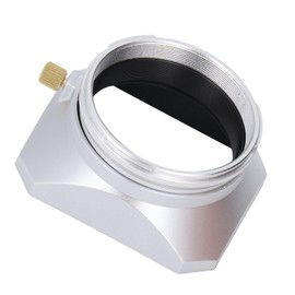 Camera Lens Hood, Matte Interior Lens Hood Professional Square Reduce Ghosting for X100 Series for 49mm Filters (Silver)