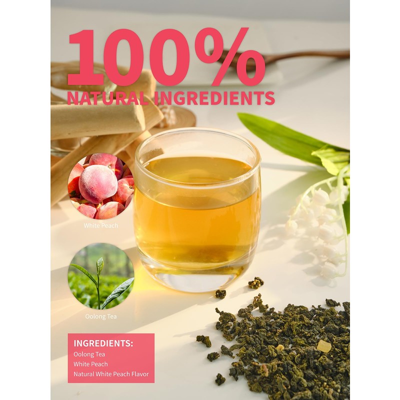TeeLux Peach Oolong Tea, White Peach Oolong Loose Leaf Tea,