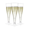 Prestee Set of 200 Plastic Champagne Flutes - Clear Champagne
