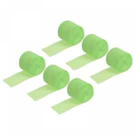 sourcing map Crepe Paper Streamer Party Streamer Decorations 1.77 inch Wide 32ft Long for Various Birthday Party Wedding Festival Party Decorations, Light Green Pack of 6