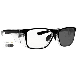 Real Glass Safety Glasses 15011 - Scratch-Resistant - Real Glass Lenses - Permanent Side Shields - Meet ANSI Z87.1-1 Pair (Photogray Transition)